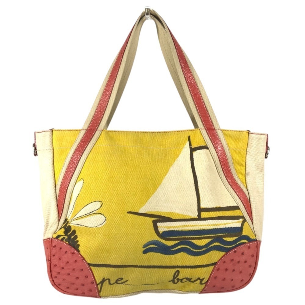 PRADA Prada logo all-over print shoulder bag, tote leather and canvas, men's ...
